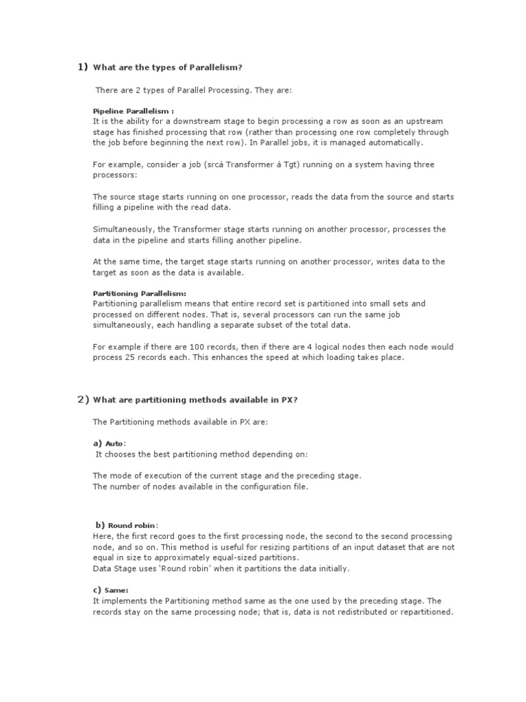 Datastage interview questions answers pdf parallel computing