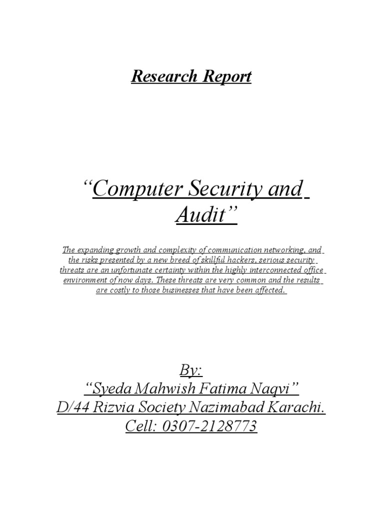 Computer Security Audit Overview | PDF | Computer Security | Security