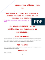 to de La Ley de Impuesto de Timbres Fiscales ACUERDO GUBERNATIVO 737-92