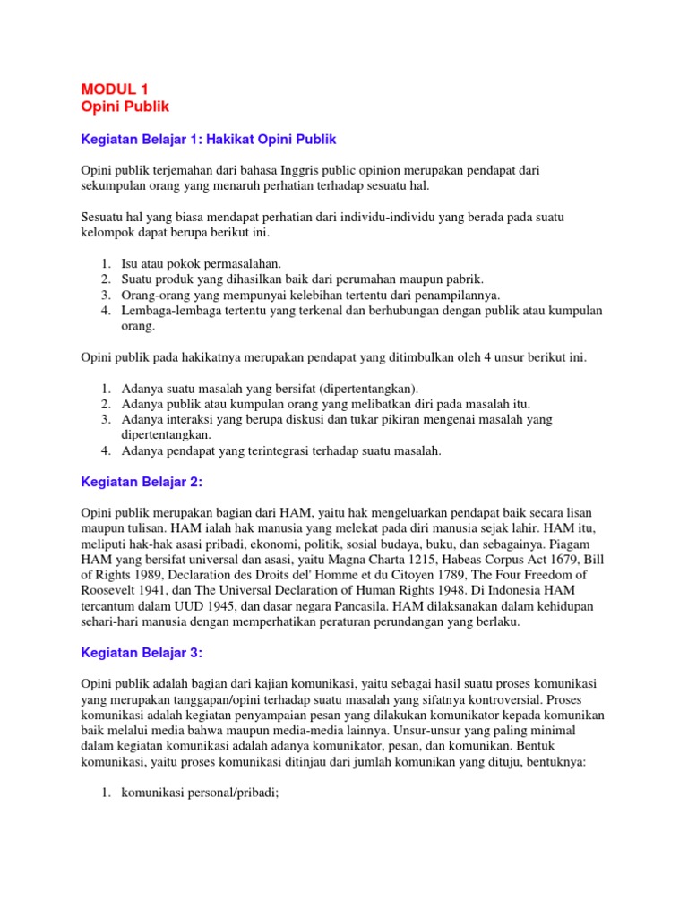 Modul 1.opini Publik | PDF