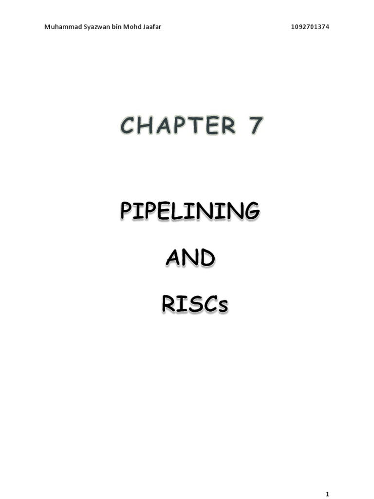 Chapter 7 PIPELINING and Risc Summary | PDF | Instruction Set | Central ...