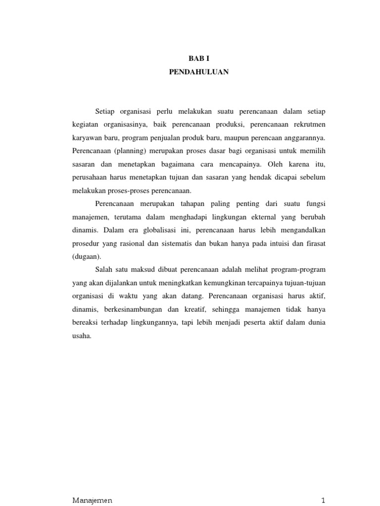 Makalah Fungsi Perencanaan Dalam Organisasi Atau Perusahaan