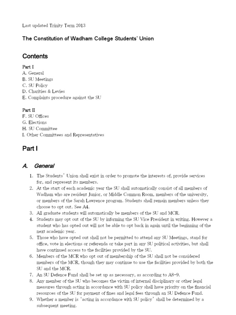 Constitution (Last Amended TT 2013) | PDF | Committee | Constitutional ...