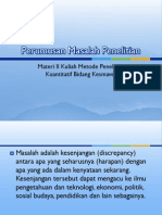 Perumusan Masalah Penelitian