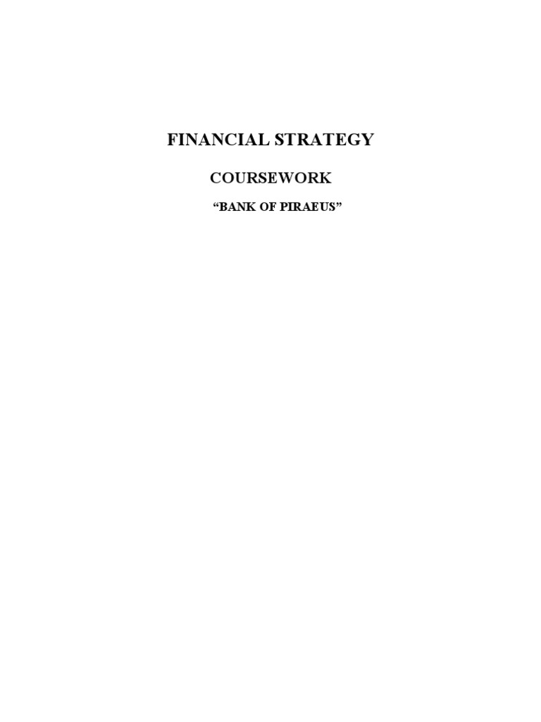 Financial Strategy Coursework Piraeus Bank Market Liquidity Banks