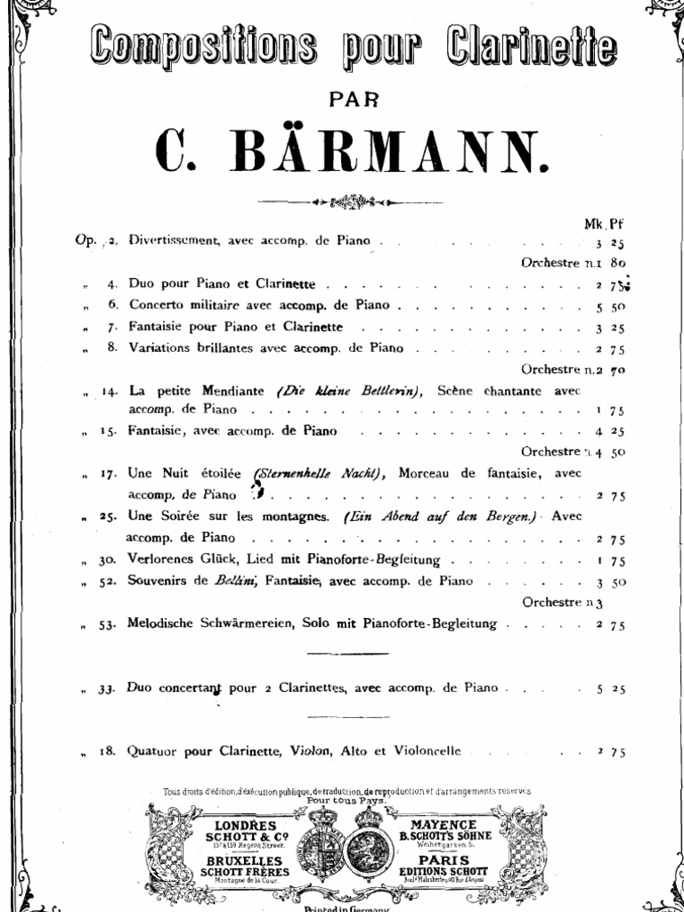 Baermann Quartet Op18 PDF PDF