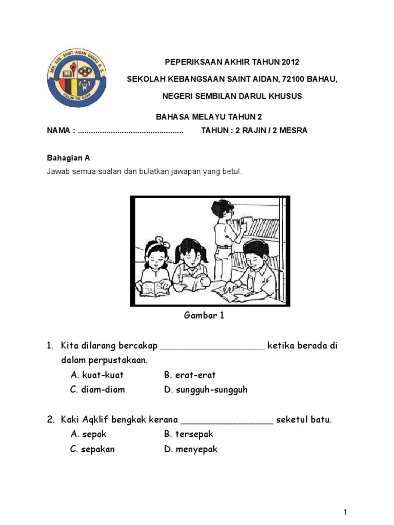 Peperiksaan Akhir Tahun Bahasa Melayu Tahun 2 Pdf