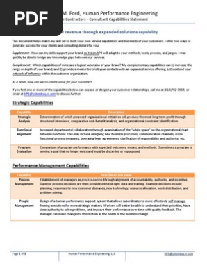 Consultant Capabilities Statement - Scott Ford