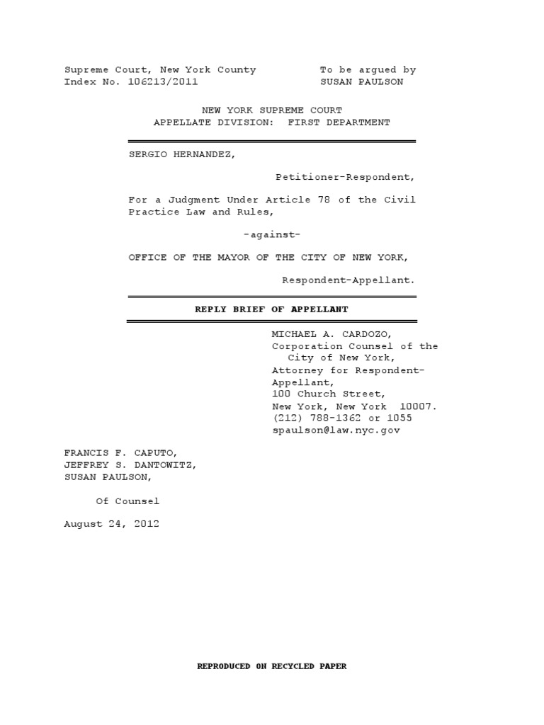 Appellant's Reply Brief (City) PDF Brief (Law) Appeal