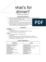 What's For Dinner?: Essential Questions
