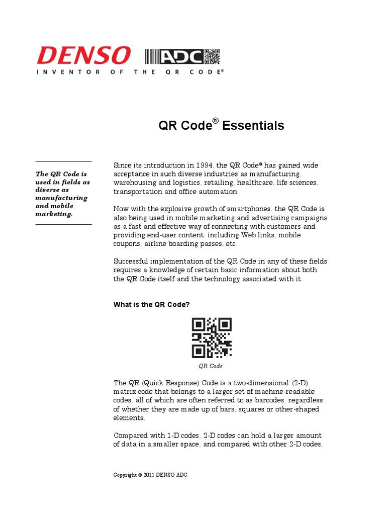 Denso Adc Qrcode1 | PDF | Qr Code | Barcode