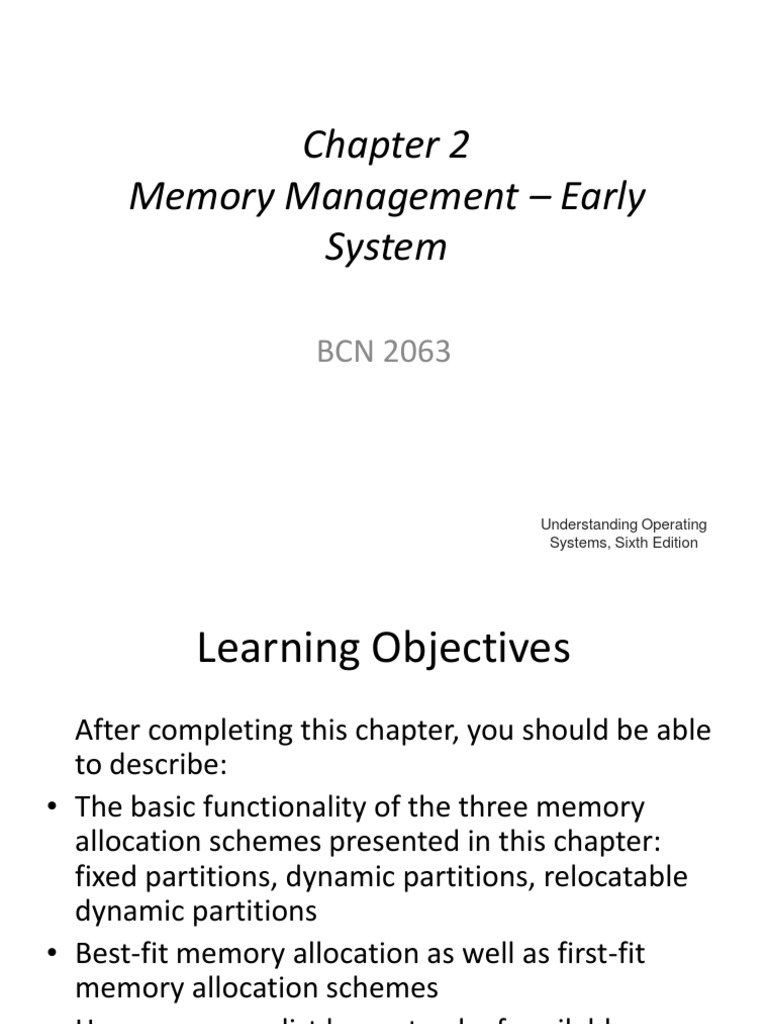 Memory Management - Early System: Understanding Operating Systems ...