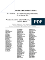 Reforma Constitucional de 1994. Argentina. Debate del 22 de julio de 1994