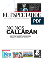 Portada El Espectador- Atentado Periodista