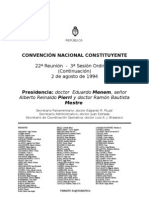 Reforma Constitucional de 1994. Argentina. Debate del 2 de agosto de 1994