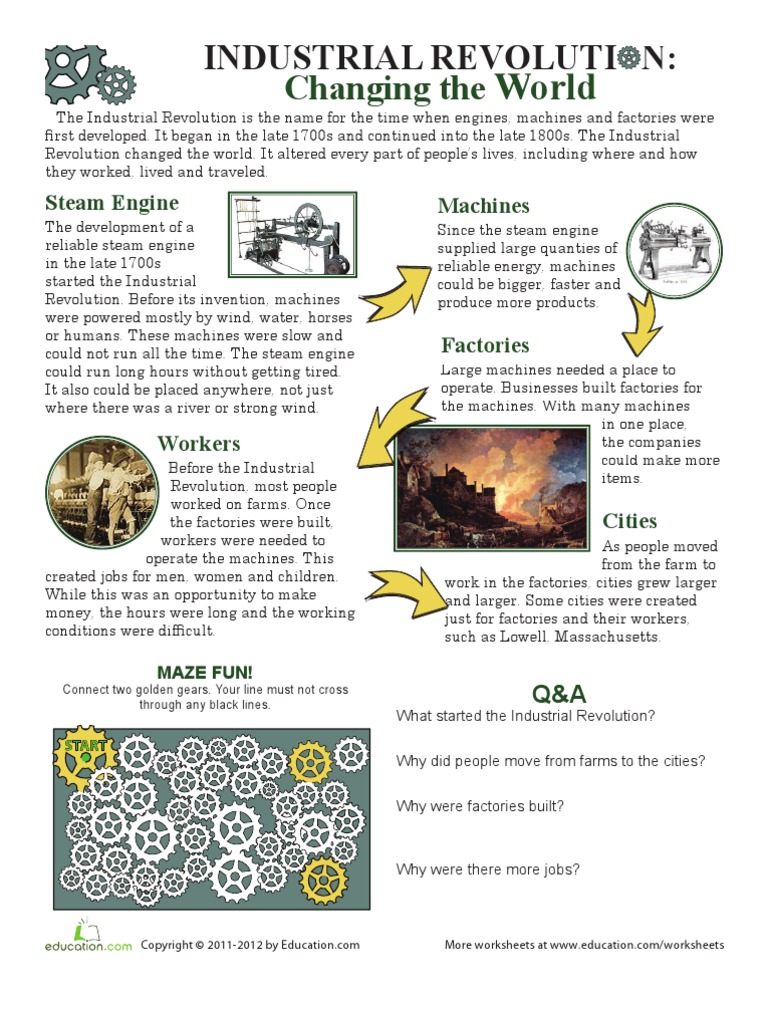 Worksheets Industrial Revolution Worksheet industrial revolution worksheet factory