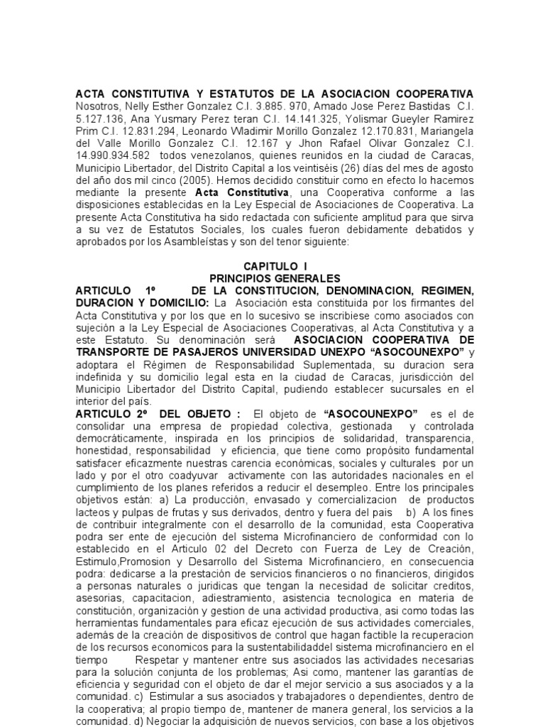 Reglamento de Cooperativa
