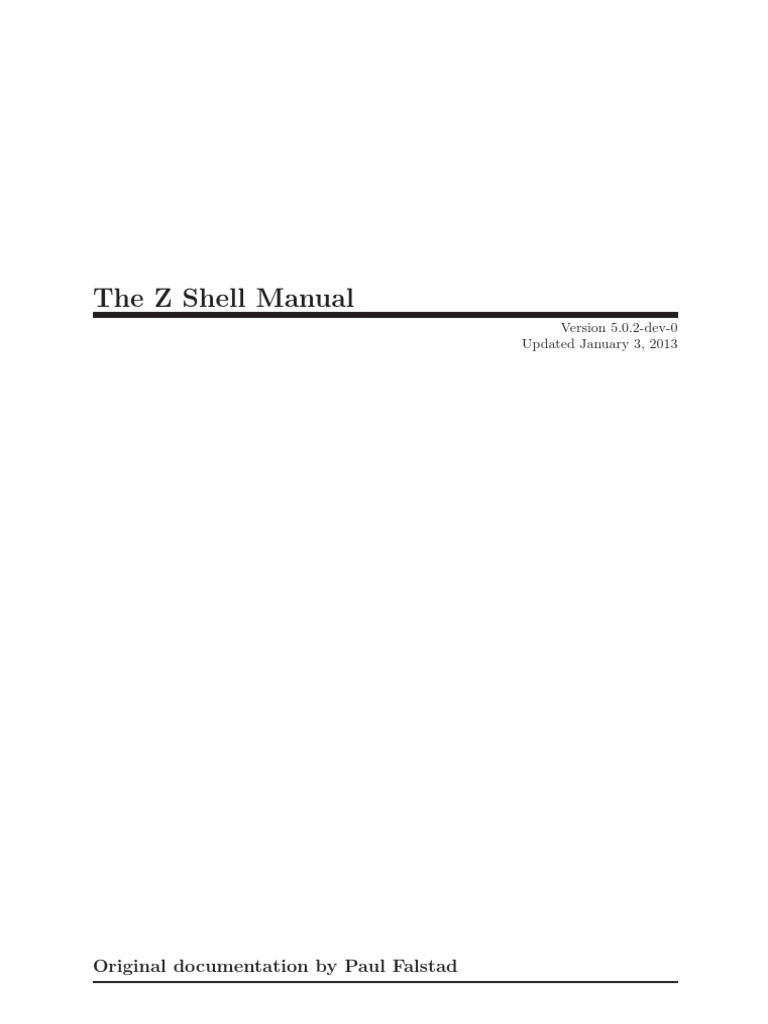 Z Shell Manual