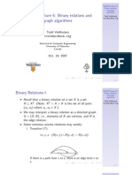 ECE750 Lecture 6: Binary Relations and Graph Algorithms: Electrical & Computer Engineering University of Waterloo Canada