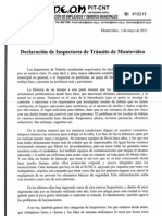 La declaración de los inspectores de tránsito