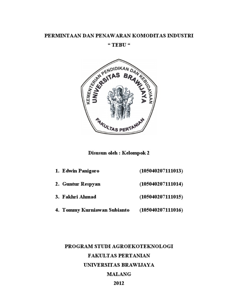 Makalah Permintaan Dan Penawaran Tebu