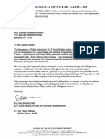 DPI Letter of Commendation
