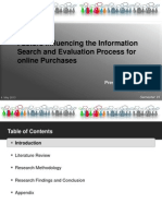 Final Factors Influencing the Information Search and Evaluation Process for Online Purchases