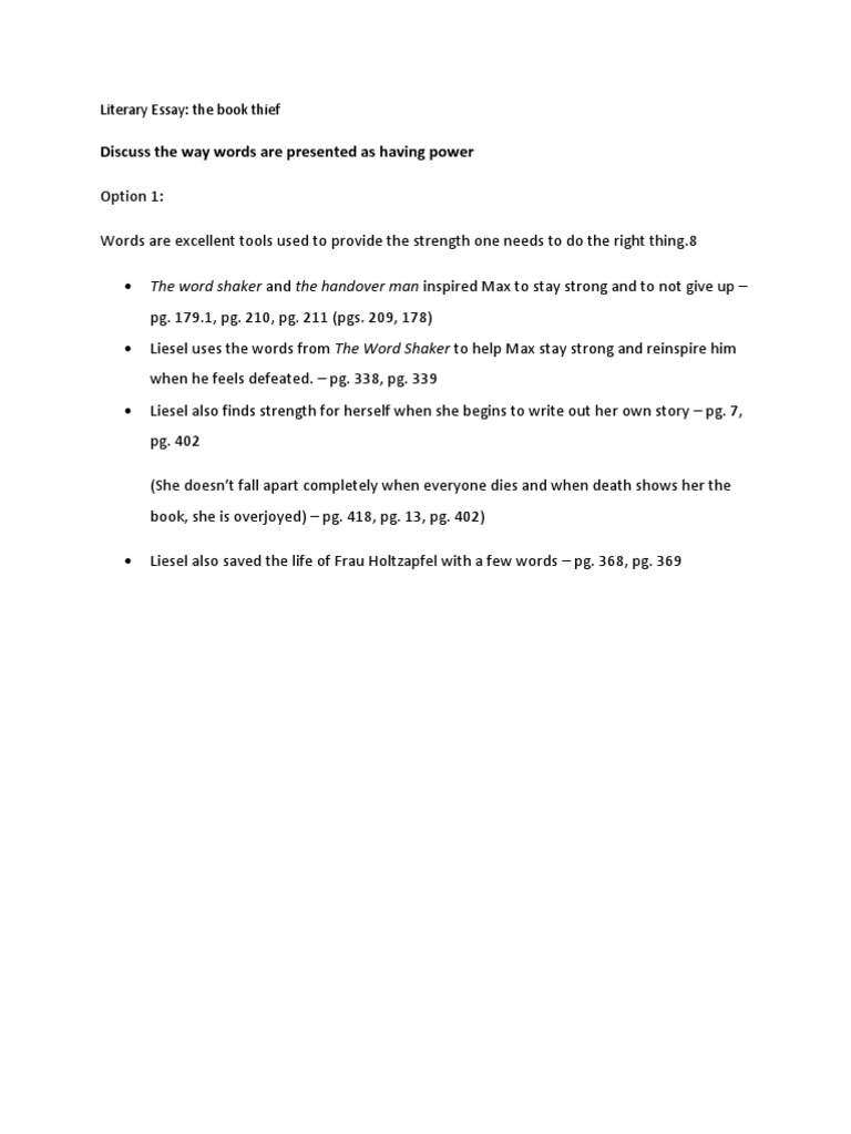 The Book Thief: Suggested Essay Topics | SparkNotes