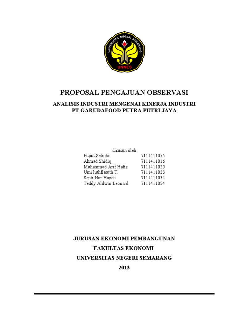 Proposal Observasi Pt Garudafood
