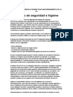 Normas de higiene y seguridad para el mantenimiento de PC