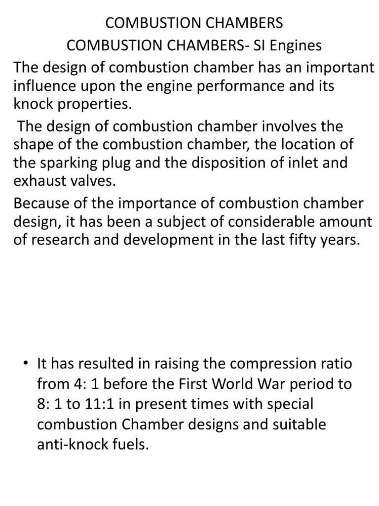 Combustion Chambers | PDF | Combustion | Diesel Engine