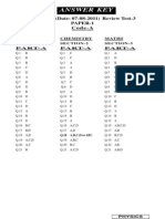 Answer Key: 11 PQRS (Date: 07-08-2011) Review Test-3 Paper-1