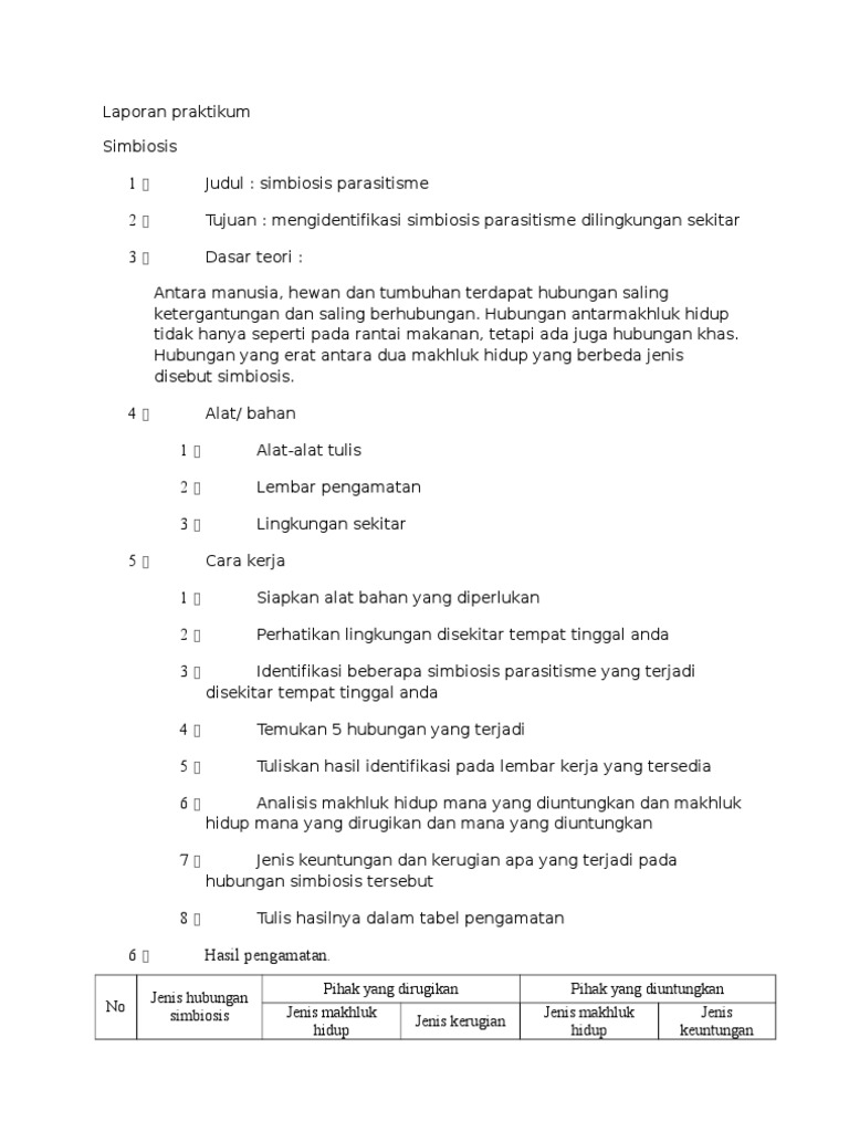 Laporan Praktikum Simbiosis