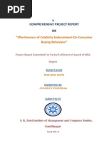 Download Final Project on effectiveness of celebrity endorsement on consumer Behaviour by Yogesh Anaghan SN139383197 doc pdf