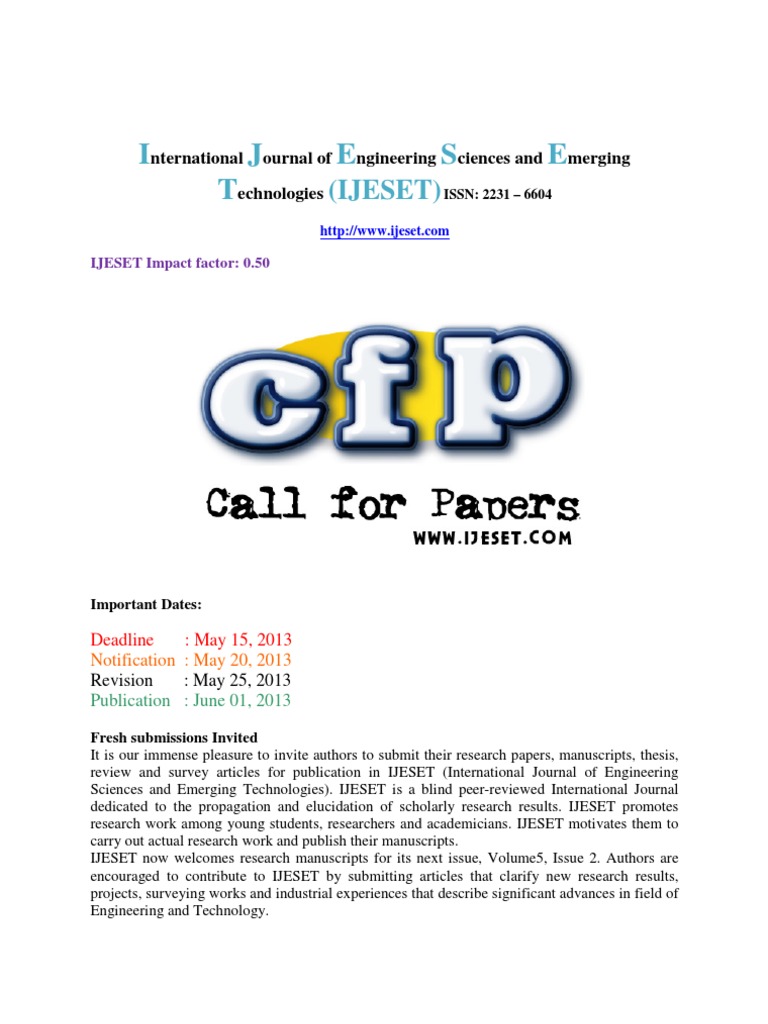Call for Papers Journal Academic Journal Academic Publishing