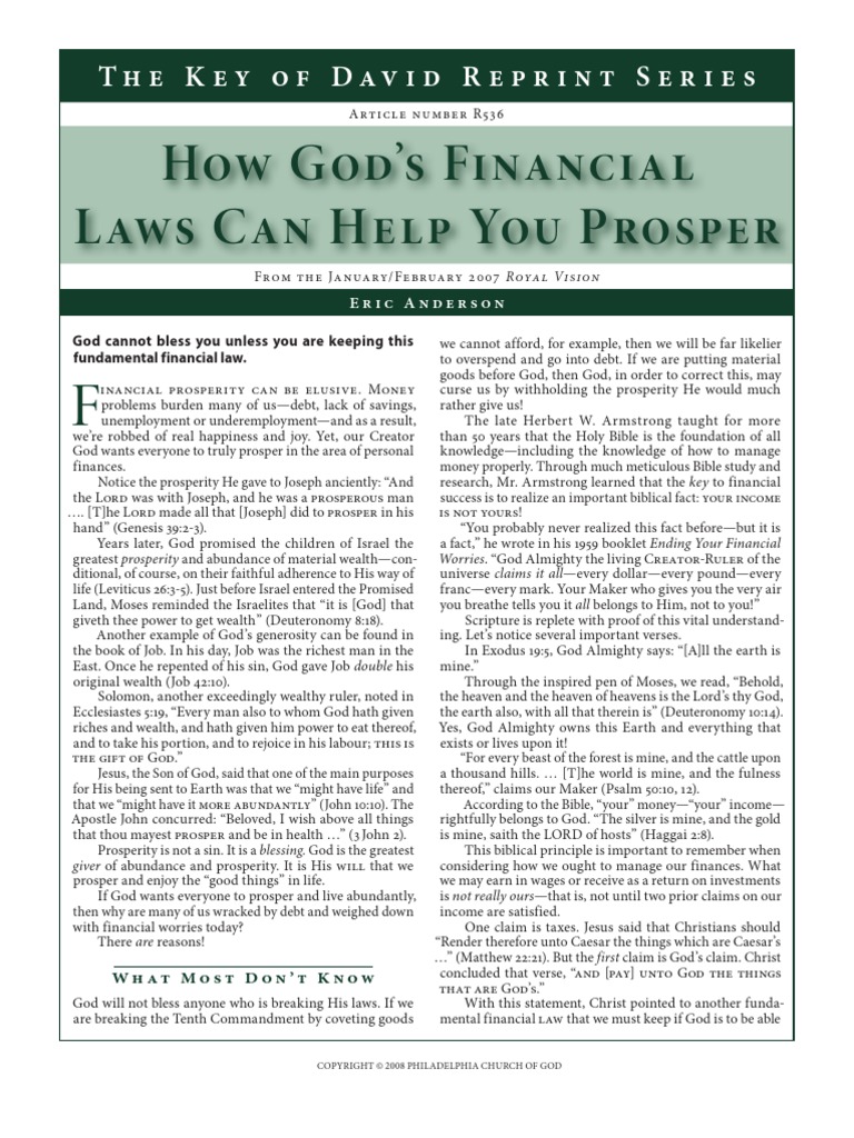 God's Financial Laws | PDF | Tithe | Book Of Deuteronomy