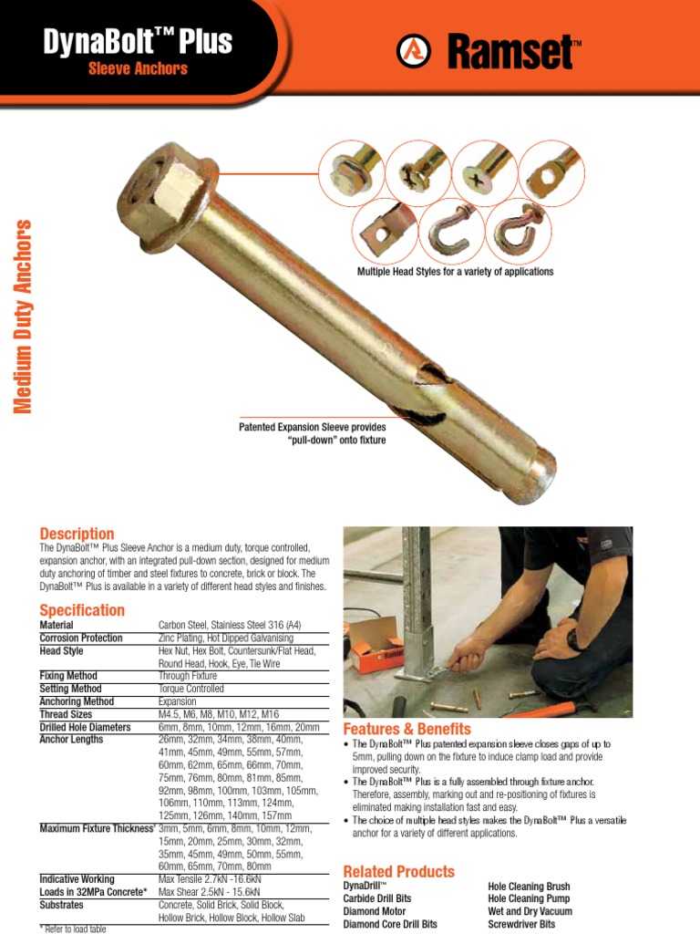 Mechanical Anchoring Bolt PDF Screw Drill
