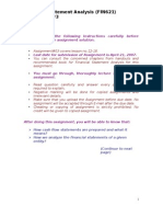 Financial Statement Analysis (FIN621) Assignment #3 Analysis