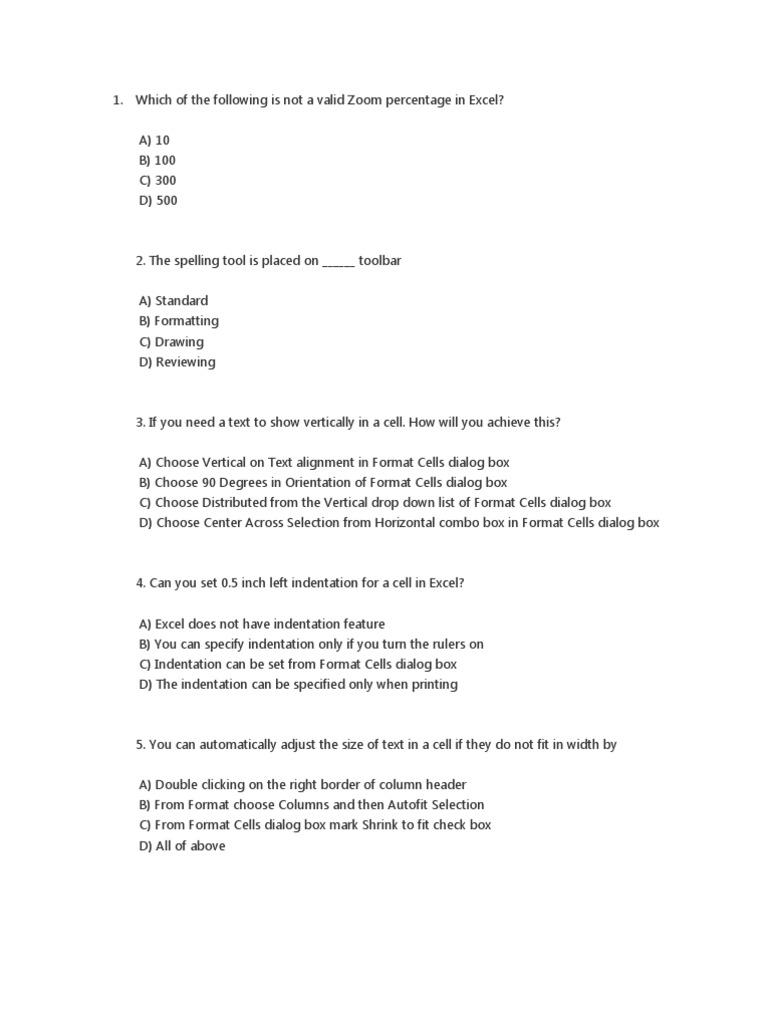 Which Is Not Valid Zoom Percentage In Excel