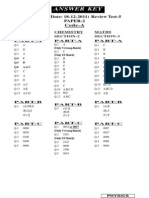 Answer Key: 13 VXY (Date: 18-12-2011) Review Test-5 Paper-2