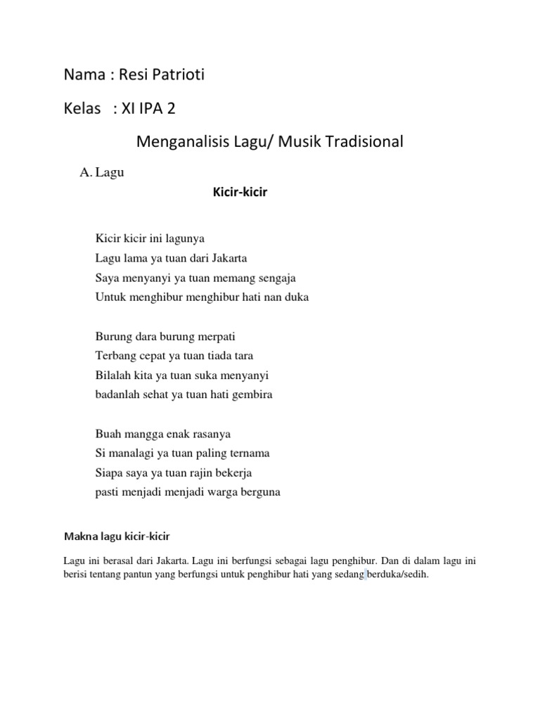 Menganalisis Lagu Pdf