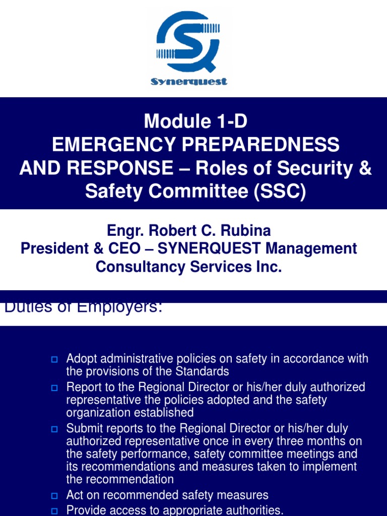 Emergency Preparedness Roles and Duties | PDF | Emergency Management ...