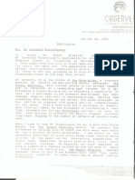Chandan Mitra Recommendation Letter For Sree Sreenivasan, January 1992