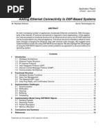 Adding Ethernet Connectivity To DSP-Based Systems: M. Nashaat Soliman Novra Technologies Inc