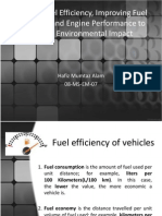 Vehicle Fuel Efficiency, Improving Fuel Economy and