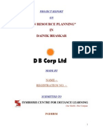 HR Planning in Dainik Bhaskar - Project Report As Per SCDL Format