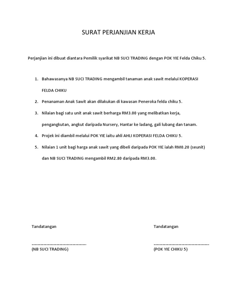 Surat Perjanjian Kerja