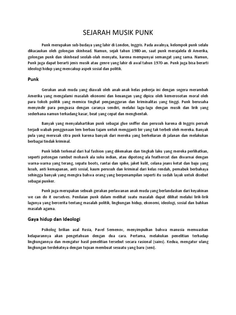 Sejarah Musik Punk