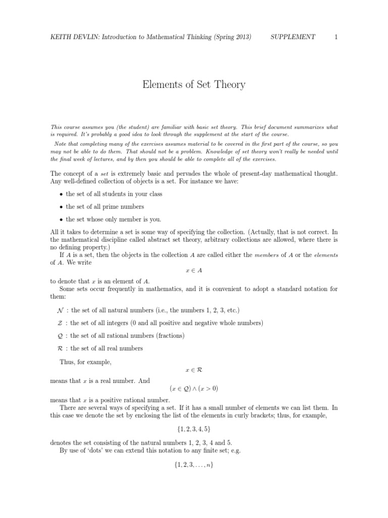 Overview of Set Theory Concepts | PDF