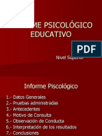 Informe Psicologico Educativo Nivel Superior